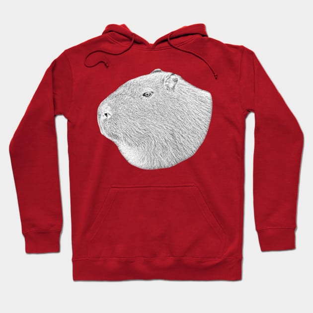 Capybara line drawing conversion Hoodie by dalyndigaital2@gmail.com